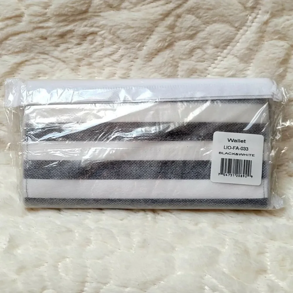 Kut From The Cloth Wallet Striped Slim Vegan Trifold Dust Bag New Sealed